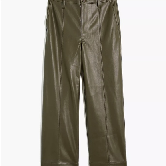Madewell vegan pants+Green faux leather + cropped - Picture 7 of 10